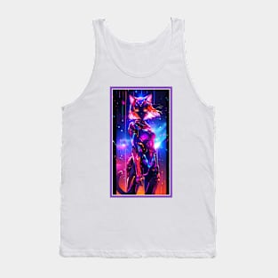 Anime Sci-Fi Cat Girl | Quality Anime Girl Artwork | Manga Girl Anime Art Tank Top